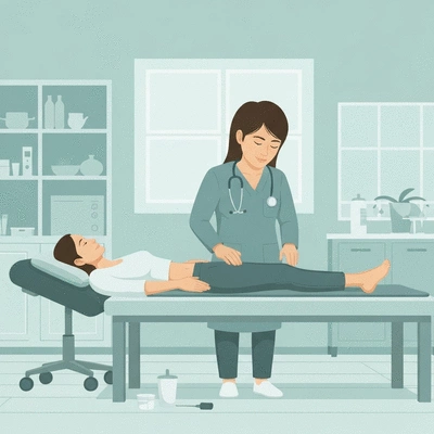 Leukemia patient receiving integrative care, combining conventional treatment with complementary therapy like acupuncture or massage, in a calm, supportive environment, no text, no words, no typography, 8K